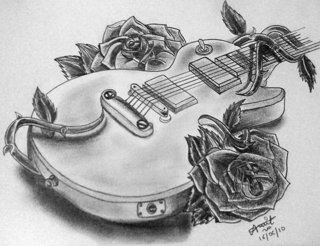 1024x787 pencil sketch of guitar guitar pencil drawings - Electric Guitar Pencil Drawing