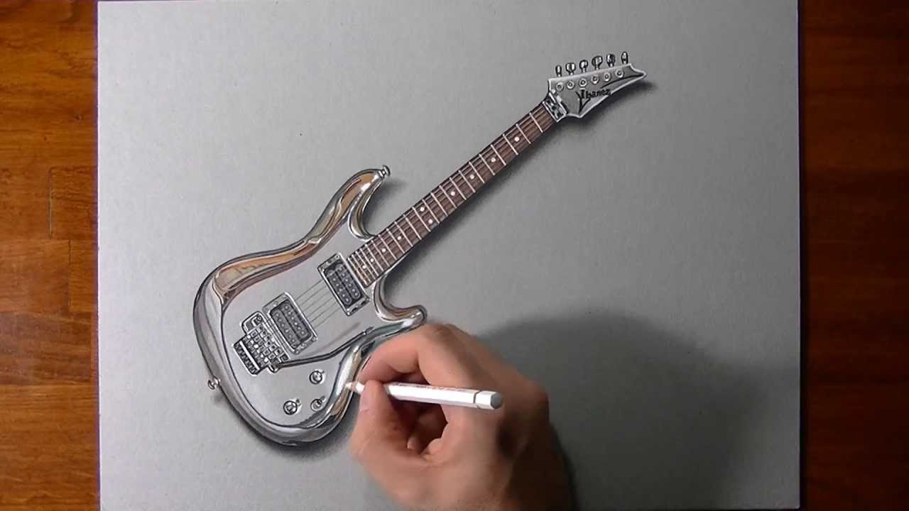 1280x720 drawing time lapse joe satriani's guitar - Electric Guitar Pencil Drawing