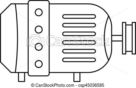 450x292 electric motor icon, outline style electric motor icon outline - Electric Motor Drawing