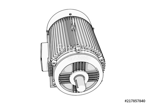 500x354 outline electric motor vector stock image and royalty free vector - Electric Motor Drawing