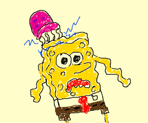 300x250 spongebob gets electric shock therapy drawing - Electric Shock Drawing