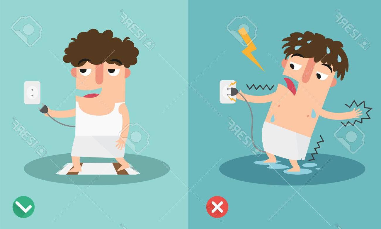 1300x784 best wrong and right for safety electric shock risk vector - Electric Shock Drawing
