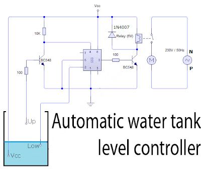 400x338 Automatic Water Tank Level Controller Circuit Schematic Diagram - Electrical Circuit Drawing