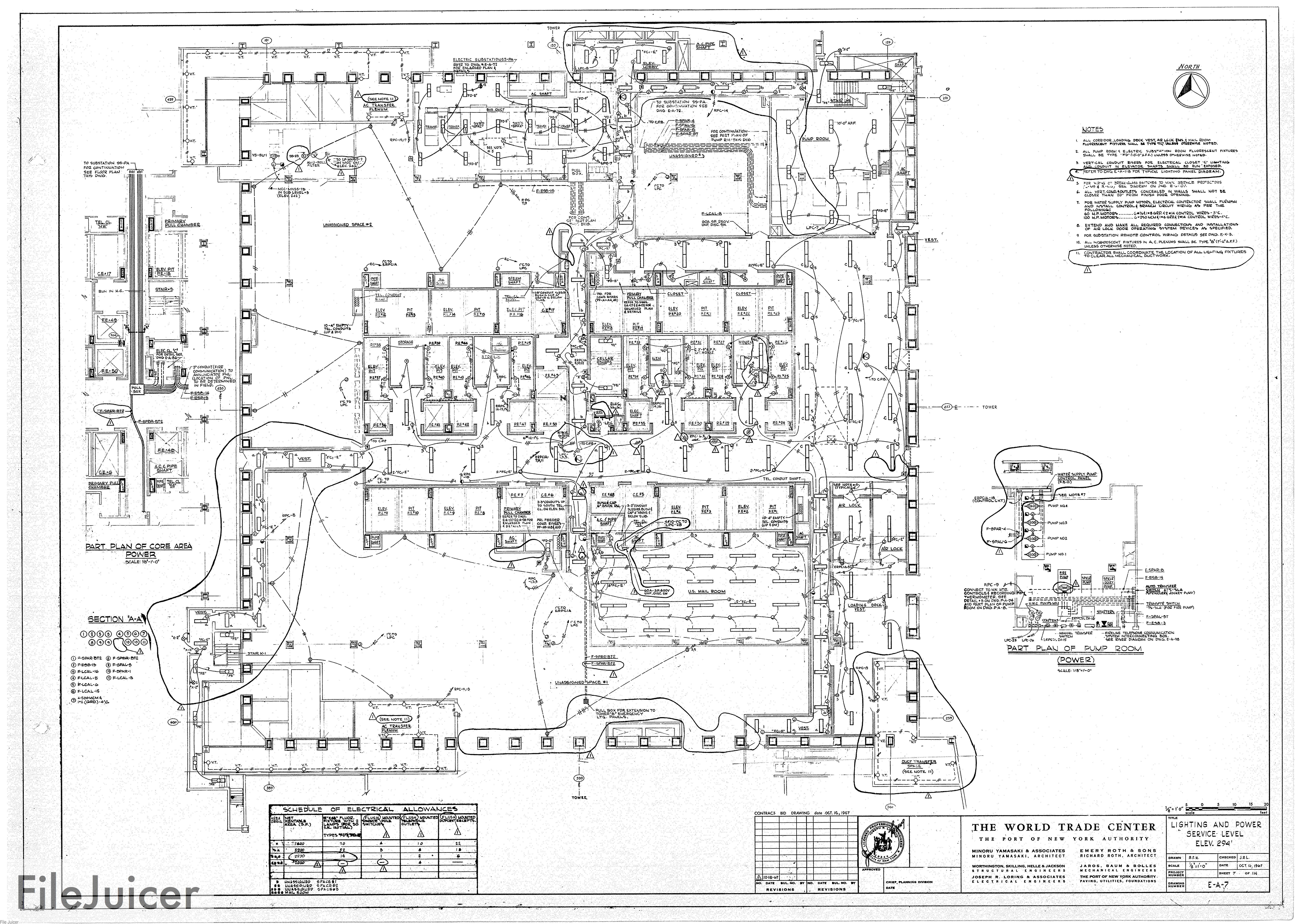 7559x5396 North Tower Blueprints - Electrical Drawing