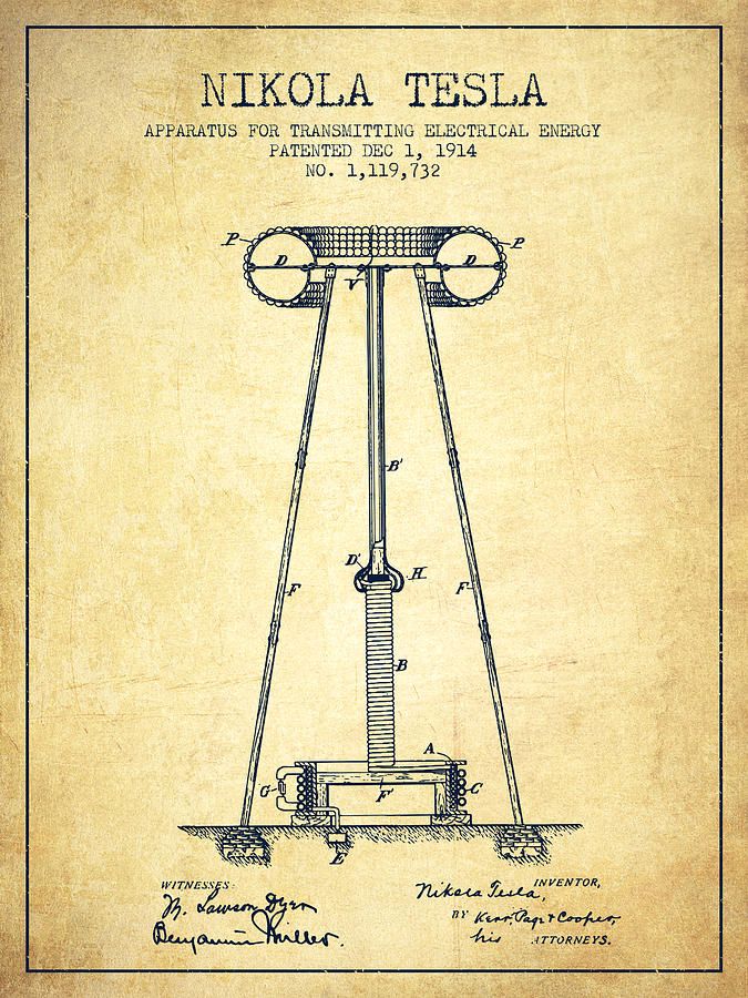 675x900 Nikola Tesla Energy Apparatus Patent Drawing - Electrical Energy Drawing