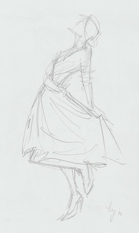 478x800 elegant woman in dress drawing art print - Elegant Dress Drawing
