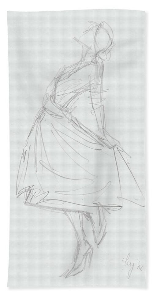 500x967 elegant woman in dress drawing beach towel for sale - Elegant Dress Drawing