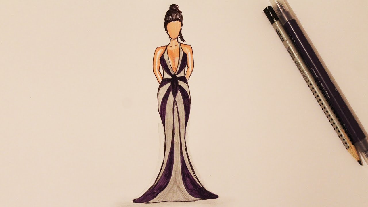 1280x720 how to draw an elegant dress - Elegant Dress Drawing