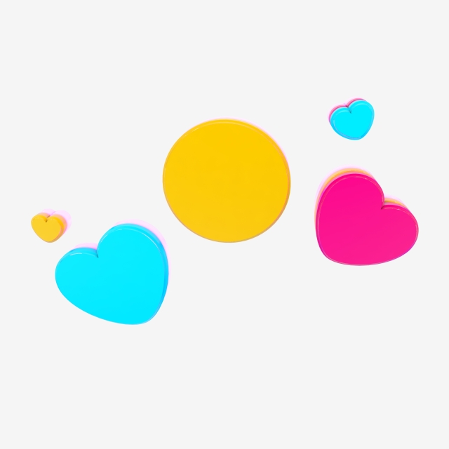 640x640 fashion stereo heart type decorative element drawing - Element Drawing