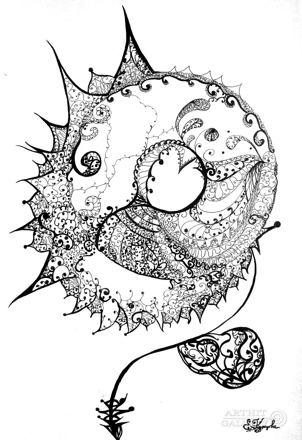 1000x1456 Graphic Arts Ink Drawings For Sale Drawing Astral Kuznetzova Elena - Elena Drawing