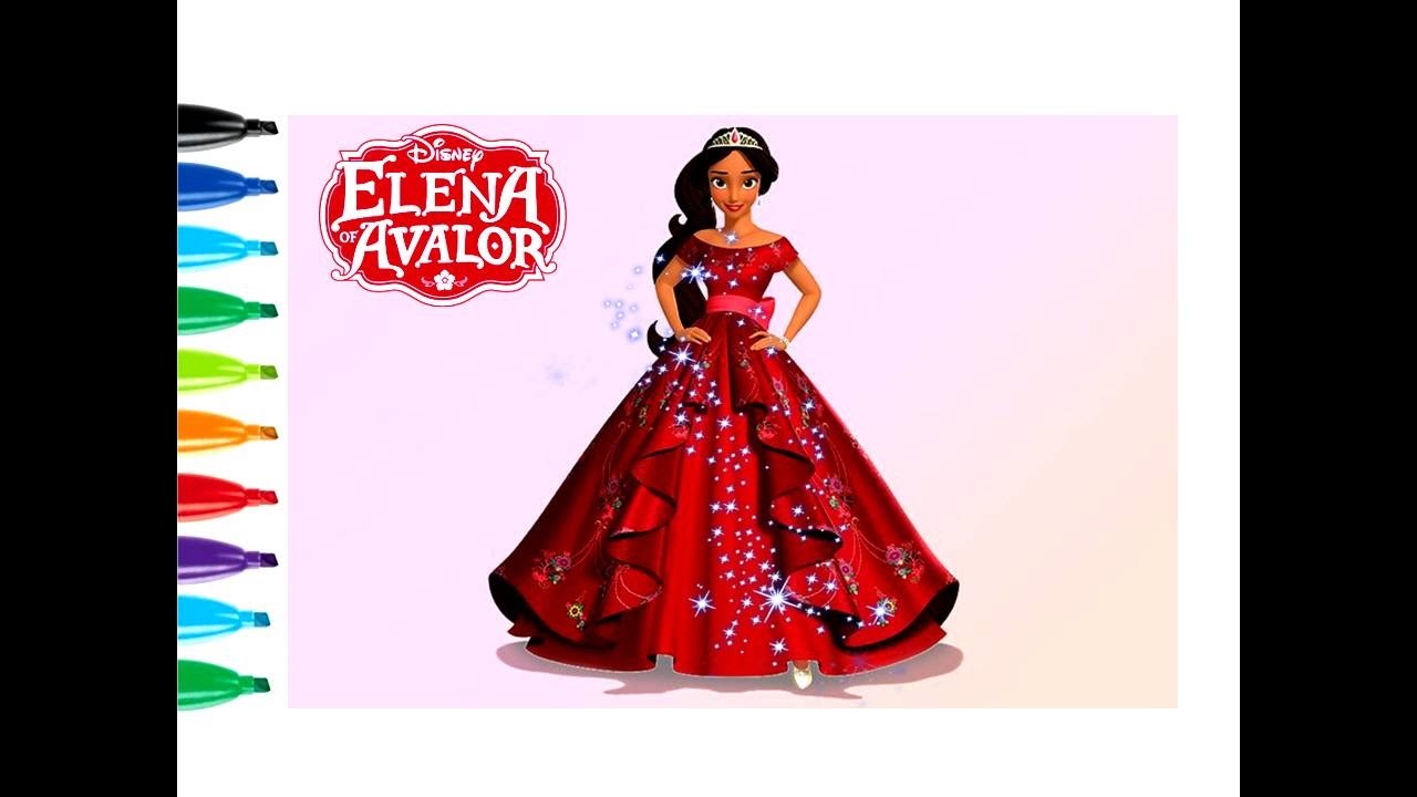 1280x720 How To Draw Elena Of Avalor Kids Coloring Book Page - Elena Drawing
