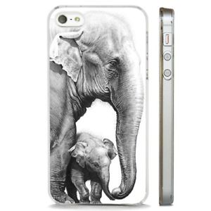 300x300 Elephant Mother Baby Pencil Drawing Clear Phone Case Cover Fits - Elephant And Baby Drawing