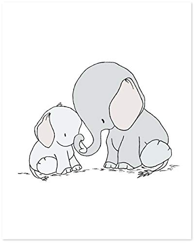 402x500 Elephant Mama And Baby - Elephant And Baby Drawing