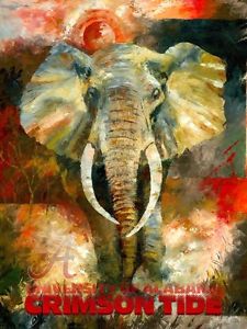 225x300 Alabama Crimson Tide Prints Elephant Art Painting Print Drawing - Elephant Art Drawing