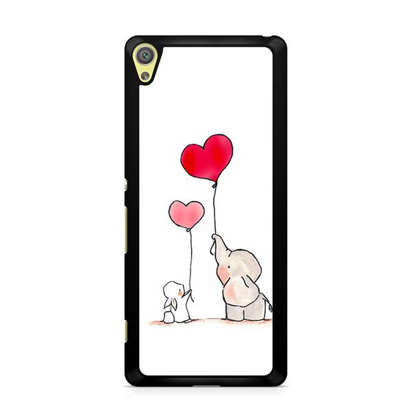 600x600 Elephant And Bunny Balloon Drawing Sony Xperia Xa Case Skicase - Elephant Balloon Drawing