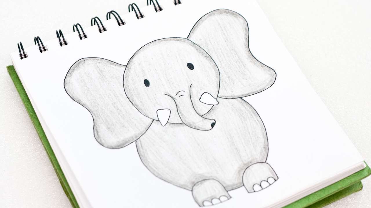 1280x720 How To Easily Draw A Cute Cartoon Elephant - Elephant Cartoon Drawing