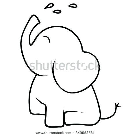 450x470 Outline Of A Cartoon Elephant Library Clip Art Library Elephant - Elephant Cartoon Drawing