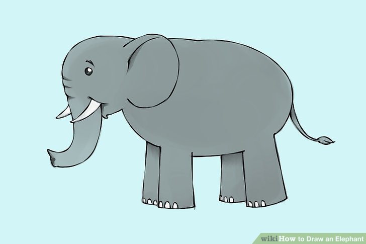 728x485 Ways To Draw An Elephant - Elephant Cartoon Drawing