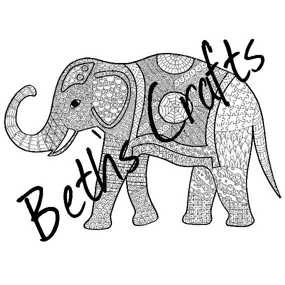 570x570 Elephant Design Adult Colouring Page, Doodle Art, Pdfjpg - Elephant Design Drawing