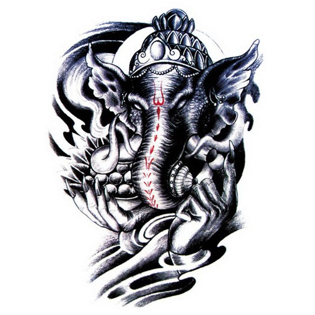 640x640 Yeeech Temporary Tattoos Sticker Animals Thailand God Elephant - Elephant Design Drawing