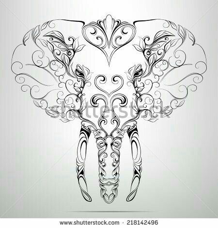 450x470 Clip Art Galore Elephant Design Tattoos Just For Fun - Elephant Design Drawing