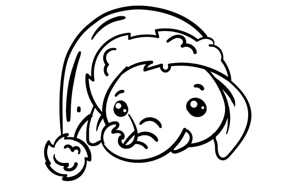 580x386 Christmas Jungle Face Elephant - Elephant Design Drawing