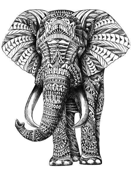 Elephant Design Drawing at PaintingValley.com | Explore collection of ...