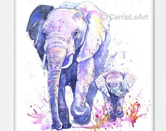 340x270 Elephant Art Etsy - Elephant Drawing Art