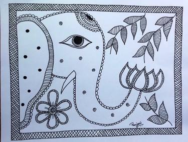 375x285 Madhubani - Elephant Drawing Art
