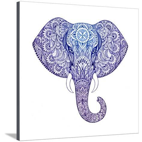 473x474 Tattoo Elephant With Patterns And Ornaments Posters - Elephant Drawing Art