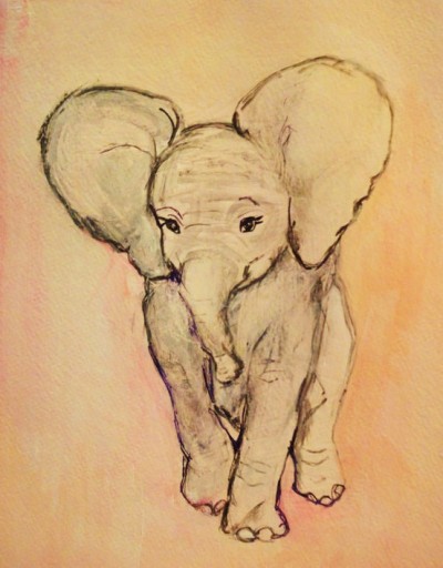 400x512 Elephant Drawing Tumblr - Elephant Drawing Art