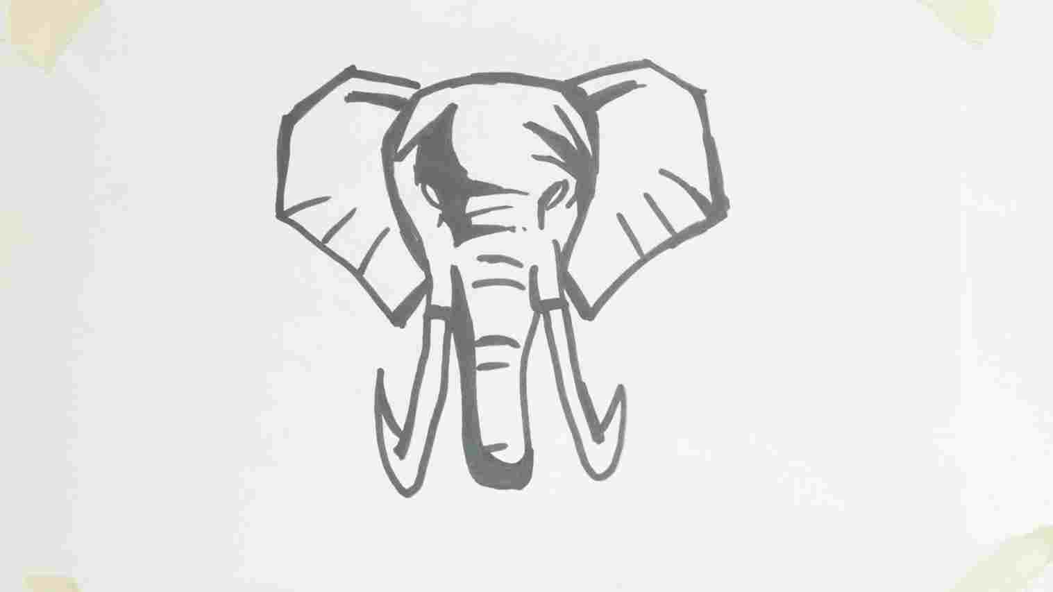 1517x853 The Dollar Sign Easy Step - Elephant Drawing Easy