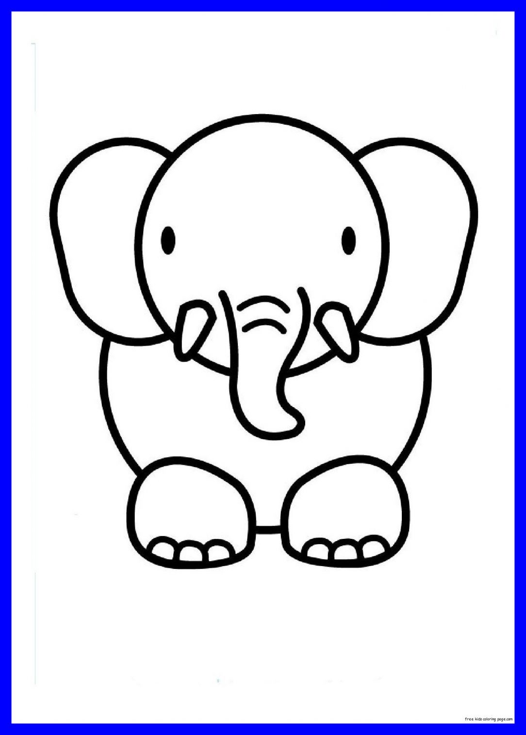 1084x1514 Cute Elaphants Coloring Pages For Kids With Cartoon Drawings Easy - Elephant Drawing Easy