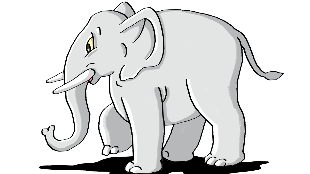 1280x720 How To Draw Elephant Step - Elephant Drawing For Kids