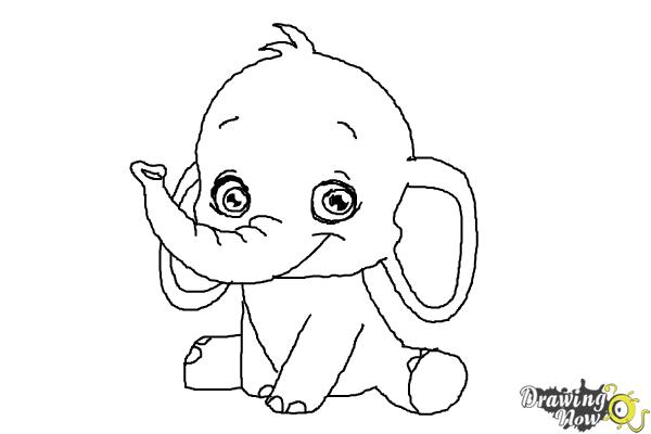 600x400 How To Draw An Elephant For Kids - Elephant Drawing For Kids