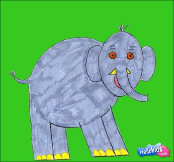 350x325 How To Draw Elephant - Elephant Drawing For Kids