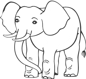 300x278 How To Draw An Elephant For Kids - Elephant Drawing Images