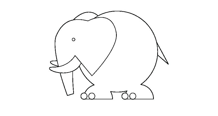 900x480 Elephant Picture Without Color Valentine Coloring Baby Pictures - Elephant Drawing Pages