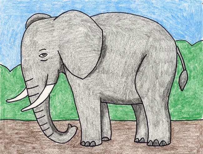 650x494 Draw An Elephant Art Projects For Kids - Elephant Drawing Pictures