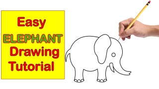 Elephant Drawing Simple at PaintingValley.com | Explore collection of ...