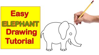 320x180 Elephant Drawing Easy Step - Elephant Drawing Simple
