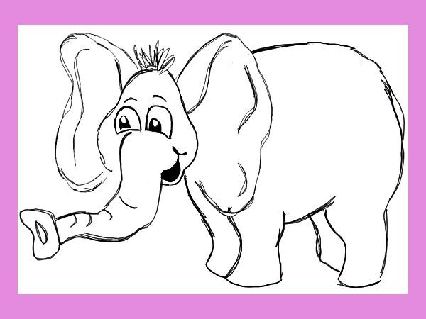 600x450 How To Draw Cartoon Elephants African Animals Step - Elephant Drawing Simple