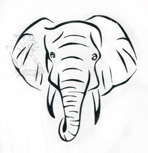 500x519 Simple Elephant Drawing - Elephant Drawing Simple