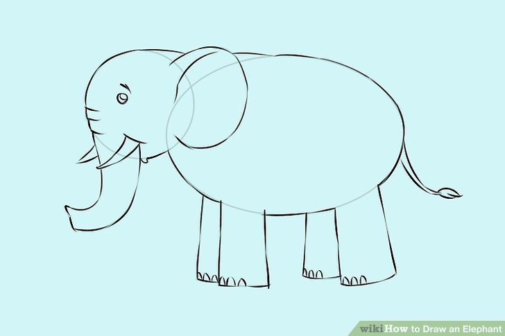 728x485 Ways To Draw An Elephant - Elephant Drawing Simple