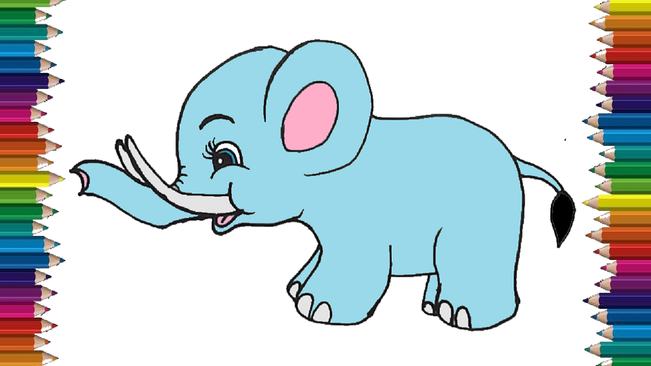 1280x720 How To Draw A Baby Elephant Step - Elephant Drawing Step By Step