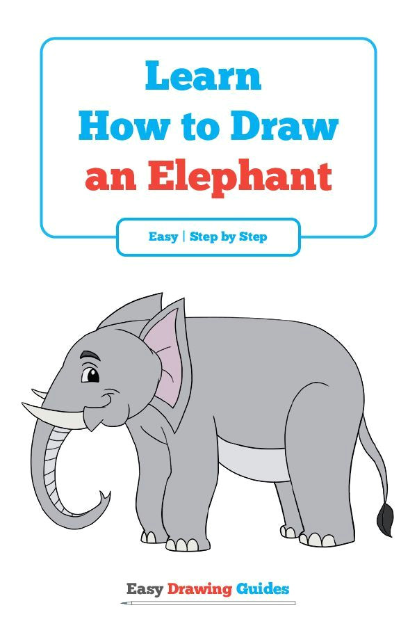 600x900 Drawing A Cartoon Elephant Step - Elephant Drawing Step By Step