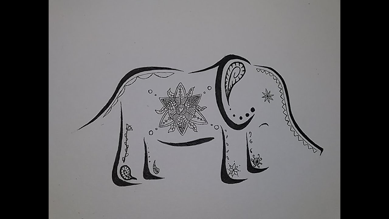 1280x720 Drawing An Elephant Tattoo - Elephant Drawing Tattoo