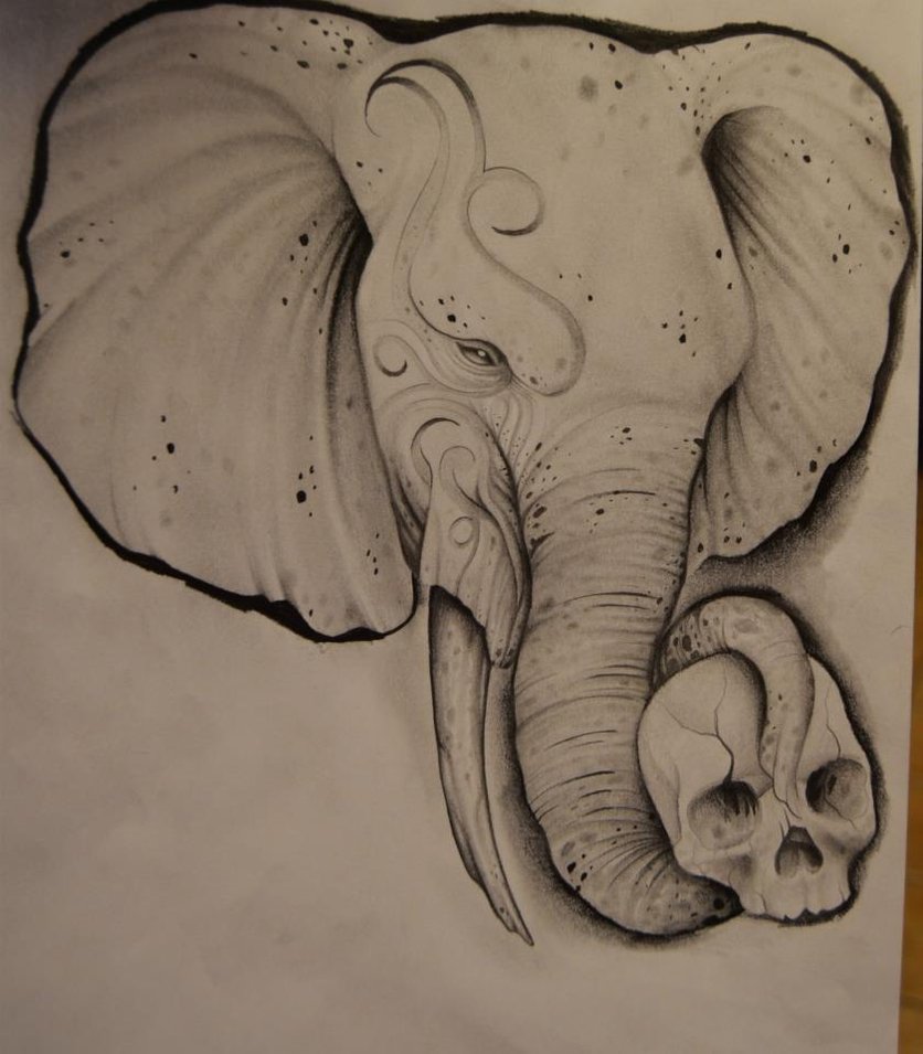 836x955 Elephant Drawing Tattoo - Elephant Drawing Tattoo