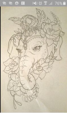 236x397 Inkideas Tattoo - Elephant Drawing Tattoo