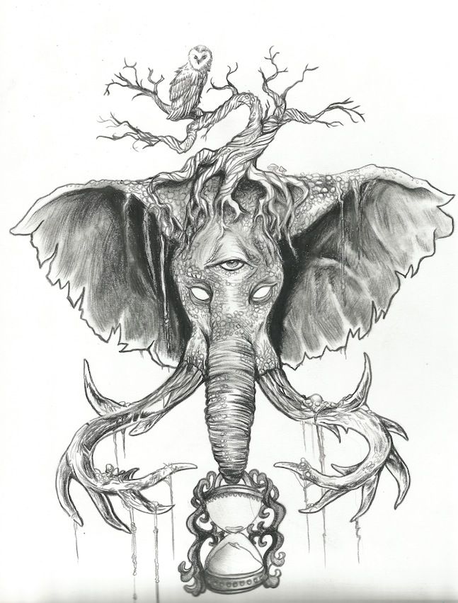 647x852 Mammoth Drawing Tattoo For Free Download - Elephant Drawing Tattoo